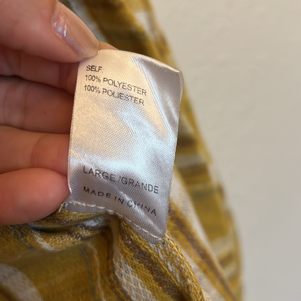 Style Rack Yellow/Brown Oversized Flannel - Large - Picture 6 of 6